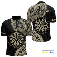 Load image into Gallery viewer, Custom Yellow Tribal Dart Shirts for Men Dart Team Jersey Dartboard Gifts Polo &amp; 1/4 Zip NNT163