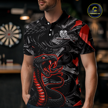 Load image into Gallery viewer, Red Custom Cobra Snake Dart Shirts for Men Dart Team Jersey Dartboard Gifts Polo &amp; 1/4 Zip NNT162