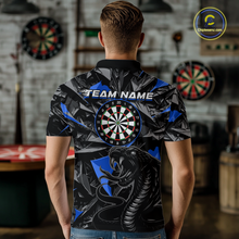 Load image into Gallery viewer, Blue Custom Cobra Snake Dart Shirts for Men Dart Team Jersey Dartboard Gifts Polo &amp; 1/4 Zip NNT162