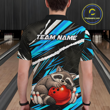 Load image into Gallery viewer, Custom Turquoise Raccoon Bowling Jersey for Men Bowling Team Shirts Polo &amp; 1/4 Zip HNT247