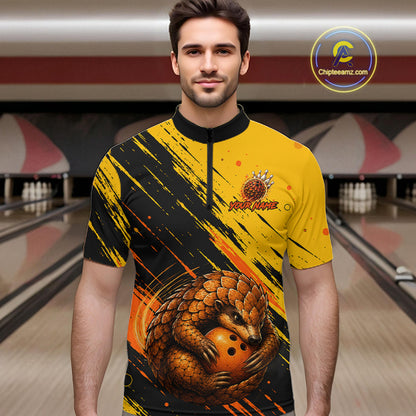 Custom Funny Pangolin Bowling Team Shirts Bowling Jersey for Men Bowling League HNT452