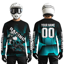 Load image into Gallery viewer, Custom Turquoise Motocross Jersey Racing for Kid Men Women MX Dirt Bike Shirts UPF30+ DNT46