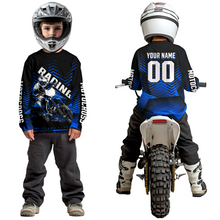 Load image into Gallery viewer, Custom Blue Motocross Jersey Racing for Kid Men Women MX Dirt Bike Shirts UPF30+ DNT46