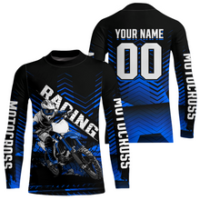Load image into Gallery viewer, Custom Blue Motocross Jersey Racing for Kid Men Women MX Dirt Bike Shirts UPF30+ DNT46