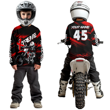 Load image into Gallery viewer, Red Youth Motocross Jersey Custom Dirt Bike Extreme Shirts for Kid Men Women UPF30+ DNT21