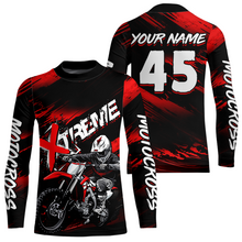 Load image into Gallery viewer, Red Youth Motocross Jersey Custom Dirt Bike Extreme Shirts for Kid Men Women UPF30+ DNT21