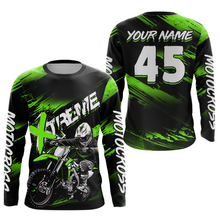 Load image into Gallery viewer, Green Youth Motocross Jersey Custom Dirt Bike Extreme Shirts for Kid Men Women UPF30+ DNT21