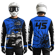 Load image into Gallery viewer, Personalized Blue UTV Motocross Shirt Kid Men Women UPF30+ Off-Road UTV Racing Jersey DNT31