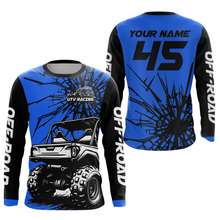 Load image into Gallery viewer, Personalized Blue UTV Motocross Shirt Kid Men Women UPF30+ Off-Road UTV Racing Jersey DNT31