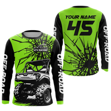 Load image into Gallery viewer, Personalized Green UTV Motocross Shirt Kid Men Women UPF30+ Off-Road UTV Racing Jersey DNT31