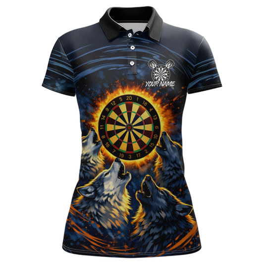 Custom Funny Flame Wolf Darts Board Dart Shirts For Women Darts Team Jerseys Dart Tournament NNT149