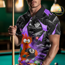 Load image into Gallery viewer, Custom Funny Purple Chicken 8 Ball Pool Billiard Shirt for Men Polo &amp; 1/4 Zip, Billiard Team Jerseys NNT148