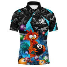 Load image into Gallery viewer, Custom Funny Turquoise Chicken 8 Ball Pool Billiard Shirt for Men Polo &amp; 1/4 Zip, Billiard Team Jerseys NNT148