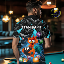 Load image into Gallery viewer, Custom Funny Turquoise Chicken 8 Ball Pool Billiard Shirt for Men Polo &amp; 1/4 Zip, Billiard Team Jerseys NNT148