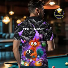 Load image into Gallery viewer, Custom Funny Purple Chicken 8 Ball Pool Billiard Shirt for Men Polo &amp; 1/4 Zip, Billiard Team Jerseys NNT148