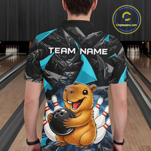 Load image into Gallery viewer, Custom Turquoise Capybara Bowling Jersey for Men Bowling Team Shirts Bowling Polo &amp; 1/4 Zip HNT255