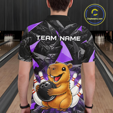 Load image into Gallery viewer, Custom Purple Capybara Bowling Jersey for Men Bowling Team Shirts Bowling Polo &amp; 1/4 Zip HNT255