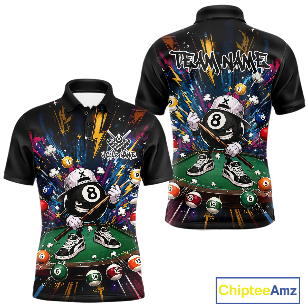 Custom Funny 8 Ball Pool Shirts Billiard Shirt for Men Billiard Team Jersey Billiard League NNT183