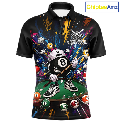 Custom Funny 8 Ball Pool Shirts Billiard Shirt for Men Billiard Team Jersey Billiard League NNT183