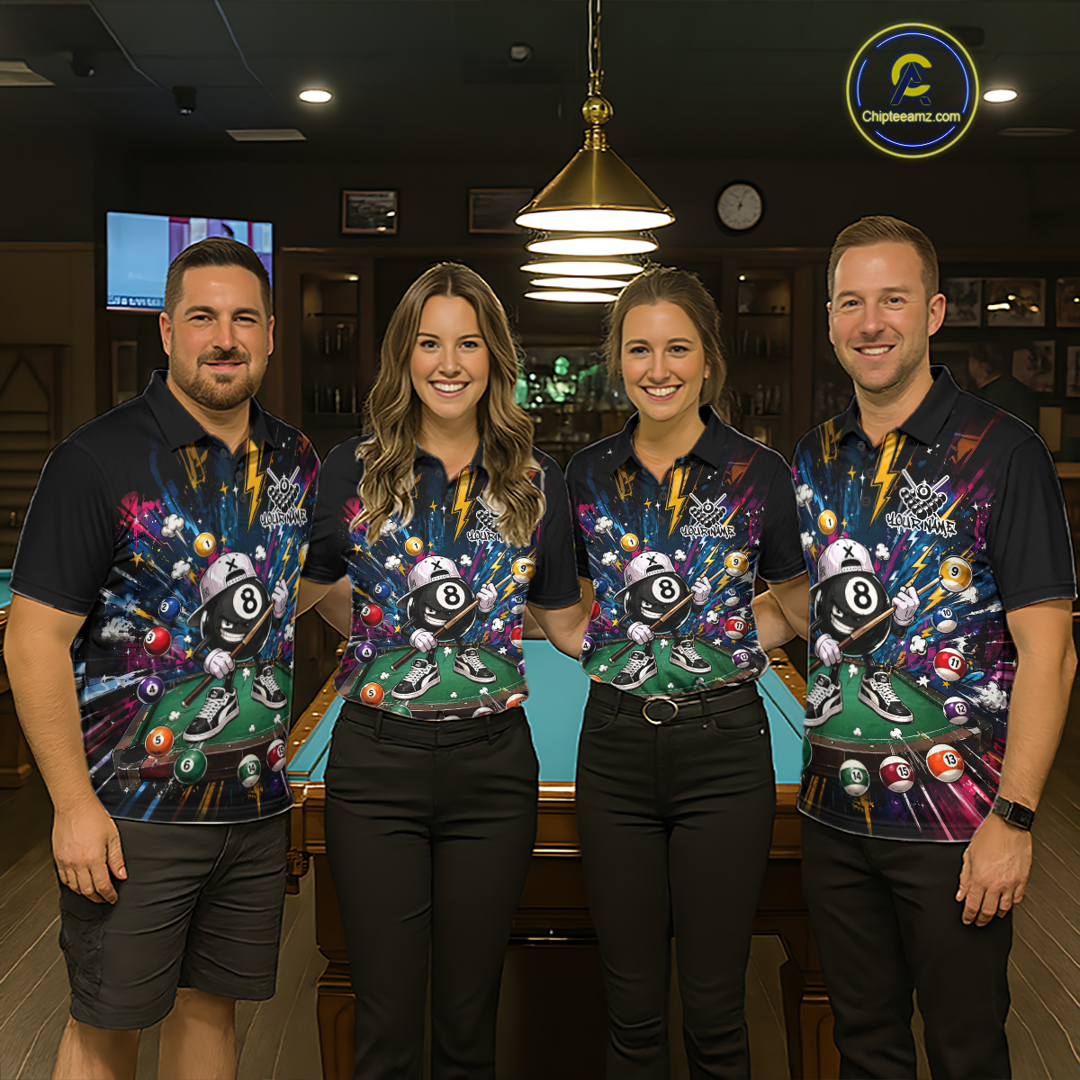 Custom Funny 8 Ball Pool Shirts Billiard Shirt for Women Billiard Team Jersey Billiard League NNT183