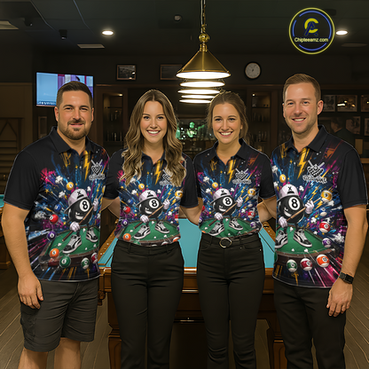 Custom Funny 8 Ball Pool Shirts Billiard Shirt for Women Billiard Team Jersey Billiard League NNT183