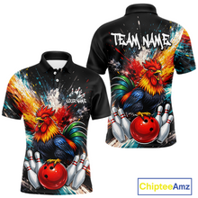 Load image into Gallery viewer, Custom Funny Rooster Bowling Jersey for Men Bowling Team Shirts Bowling Polo &amp; 1/4 Zip HNT256