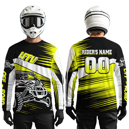 Personalized Yellow UTV Off-Road Shirts UTV Motocross Racing Shirt Kid Men Women UPF30+ DNT90