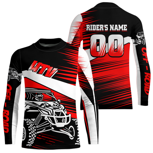 Personalized Red UTV Off-Road Shirts UTV Motocross Racing Shirt Kid Men Women UPF30+ DNT90