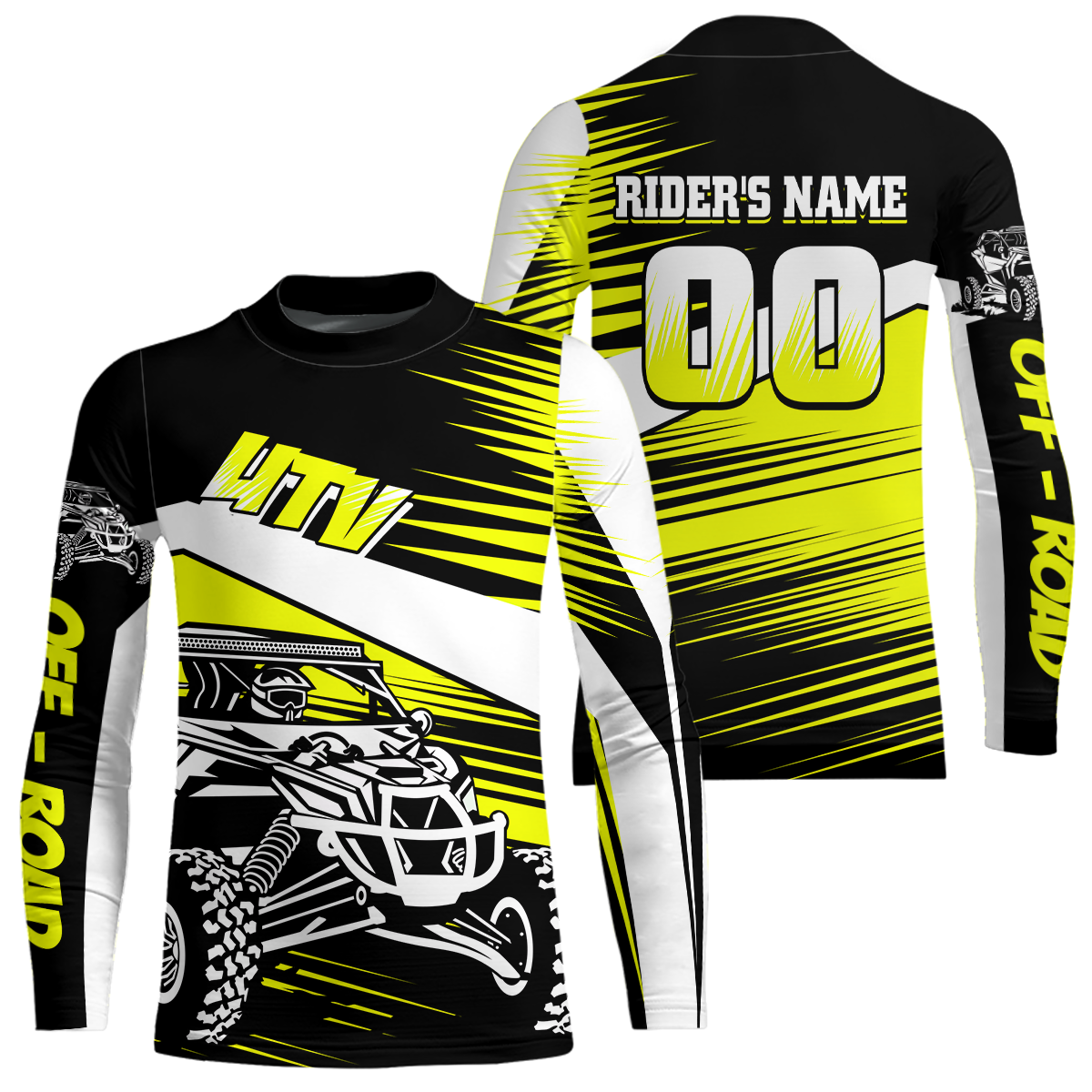 Personalized Yellow UTV Off-Road Shirts UTV Motocross Racing Shirt Kid Men Women UPF30+ DNT90