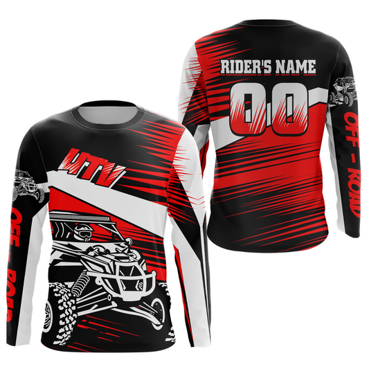 Personalized Red UTV Off-Road Shirts UTV Motocross Racing Shirt Kid Men Women UPF30+ DNT90