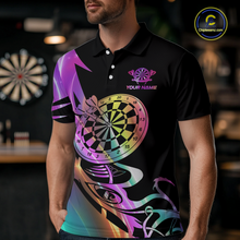 Load image into Gallery viewer, Custom Neon Pattern Dart Shirts For Men Dart Board Shirts Polo &amp; 1/4 Zip Dart Jersey Team NNT128