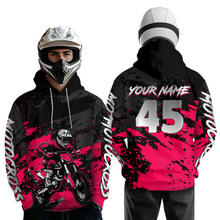 Load image into Gallery viewer, Custom Pink Youth Motocross Hoodie Jersey Kid Men Women Dirt Bike Motorcycle Hoodie HOT35
