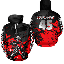 Load image into Gallery viewer, Custom Red Youth Motocross Hoodie Jersey Kid Men Women Dirt Bike Motorcycle Hoodie HOT35