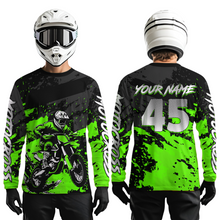 Load image into Gallery viewer, Green Youth MX Motocross Jersey Custom Motocycle Shirts Men Women Kid Motocross Shirt UPF30+ DNT40