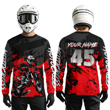 Load image into Gallery viewer, Red Youth MX Motocross Jersey Custom Motocycle Shirts Men Women Kid Motocross Shirt UPF30+ DNT40