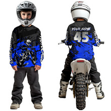 Load image into Gallery viewer, Blue Youth MX Motocross Jersey Custom Motocycle Shirts Men Women Kid Motocross Shirt UPF30+ DNT40
