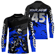 Load image into Gallery viewer, Blue Youth MX Motocross Jersey Custom Motocycle Shirts Men Women Kid Motocross Shirt UPF30+ DNT40
