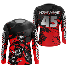 Load image into Gallery viewer, Red Youth MX Motocross Jersey Custom Motocycle Shirts Men Women Kid Motocross Shirt UPF30+ DNT40