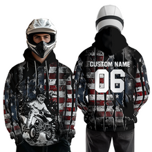 Load image into Gallery viewer, Custom US Flag Motocross Hoodie ATV Off-Road Quad Bike Hoodie for Men Women HOT25