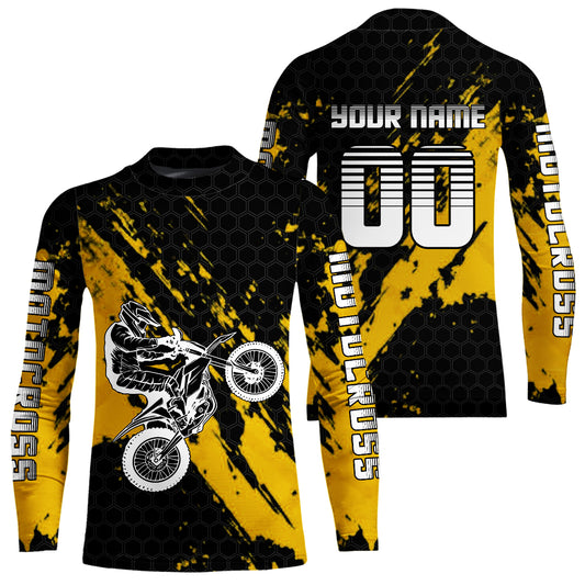 Orange Youth Motocross Jersey Adult Kid Upf30+Custom Racing Jersey Off-Road Jersey DNT51