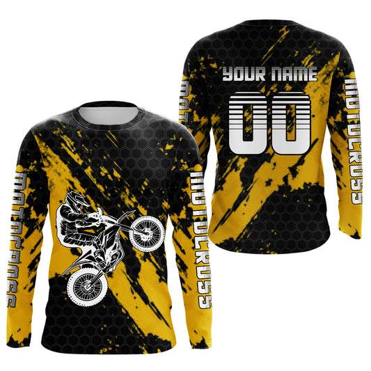 Orange Youth Motocross Jersey Adult Kid Upf30+Custom Racing Jersey Off-Road Jersey DNT51