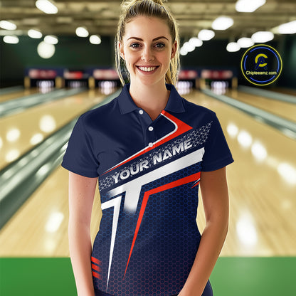Custom Bowling Jersey for Women Bowling Team Shirts Bowling League Uniform Polo & 1/4 Zip HNT171