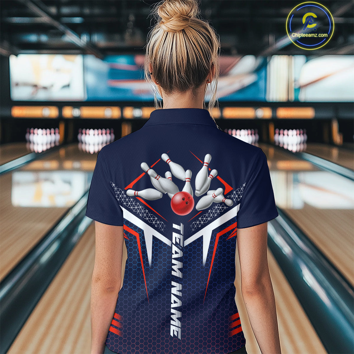 Custom Bowling Jersey for Women Bowling Team Shirts Bowling League Uniform Polo & 1/4 Zip HNT171