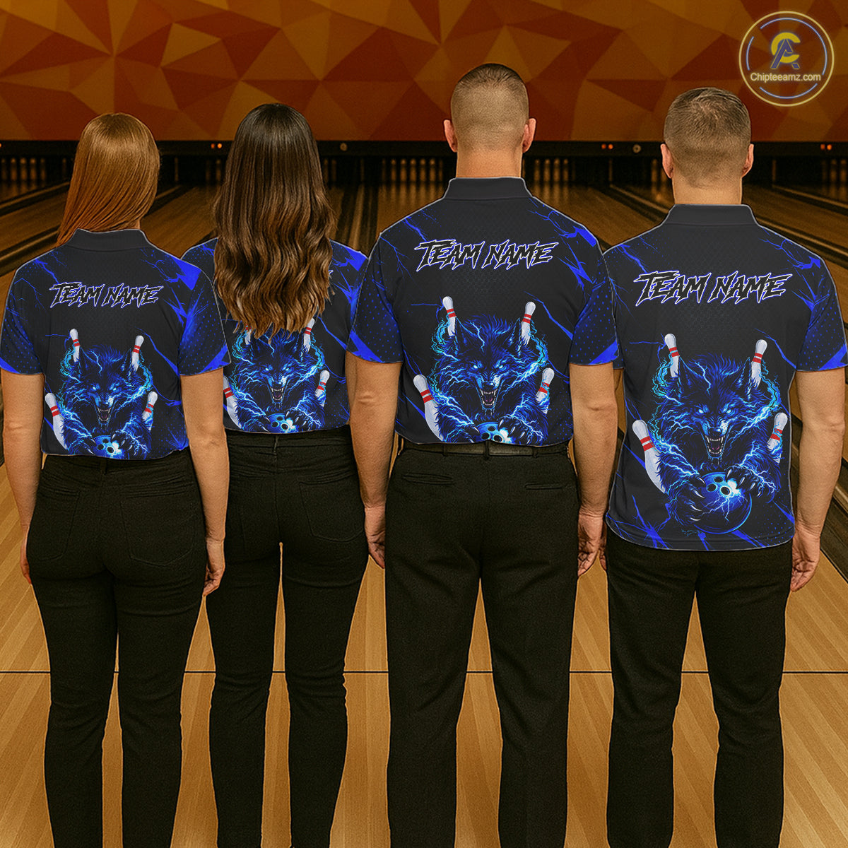 Custom Thunder Wolf Bowling Jersey for Women Bowling Uniform Polo &1/4 Zip Bowling Team Shirts HNT250