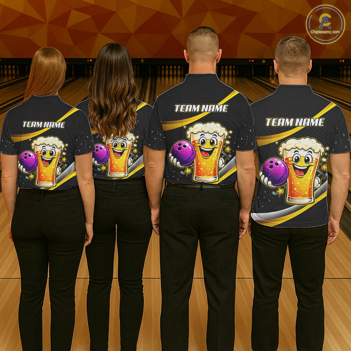 Custom Funny Beer Bowling Bowling Jersey for Women Bowling Team Shirts Polo & 1/4 Zip HNT190