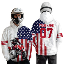 Load image into Gallery viewer, American Flag Quad Bike Hoodie For Adult Youth Kid Atv Motocross Hooded Patriotic Off-Road Quad Shirt NHN005