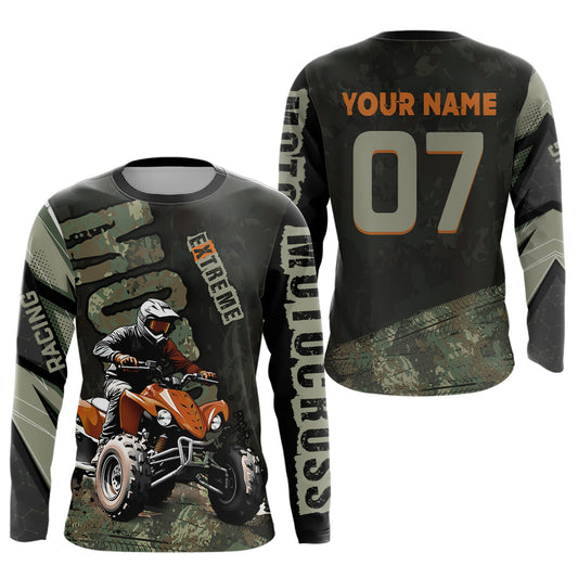 Camo Quad Bike Shirt For Adult&Kids Custom ATV Motocross Jersey Retro Off-Road Extreme Quad Shirts Vintage NHN005