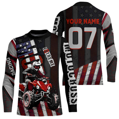 Custom ATV Motocross Jerseys UPF30+ Quad Bike Shirt Racing Adult Youth Kid American Flag Dirt Bike Jersey NHN005