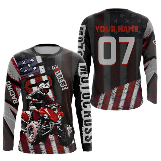 Custom ATV Motocross Jerseys UPF30+ Quad Bike Shirt Racing Adult Youth Kid American Flag Dirt Bike Jersey NHN005