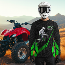 Load image into Gallery viewer, Personalized ATV Motocross Jersey For Adult &amp; Kids UPF30+ Green Quad Bike Shirt Off-Road ATV MX Racing NHN013